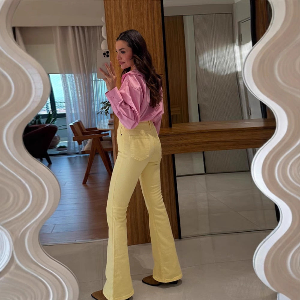 Damen Bluse mit übergroßem besticktem Spitzenkragen, Ballonärmeln & kastiger Silhouette Drune