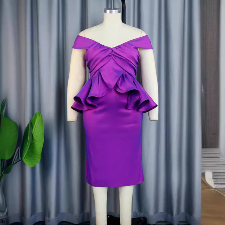 Damen Abendkleid mit voluminösen Rüschendetails Drune