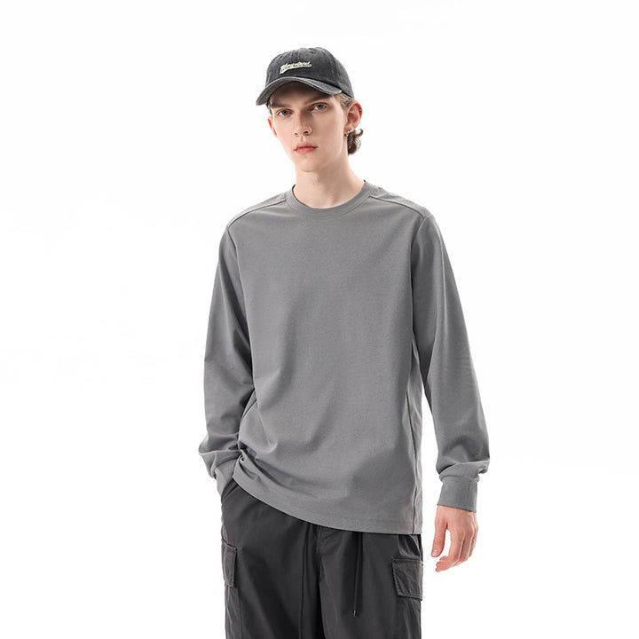 Herren Oversize-Langarmshirt aus schwerem Baumwolljersey mit Rundhalsausschnitt und gerippten Bündchen Drune