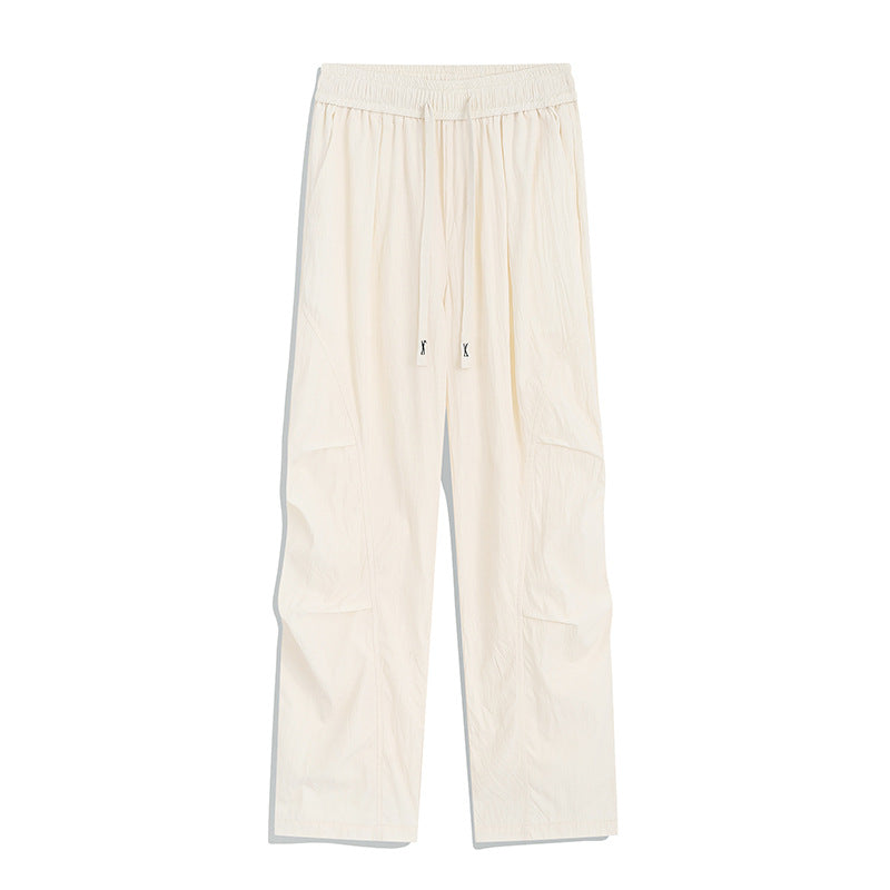 Herren Utility-Cargo-Loungehose mit Tunnelzugbund, Mehrfachtaschen & weitem Bein Drune