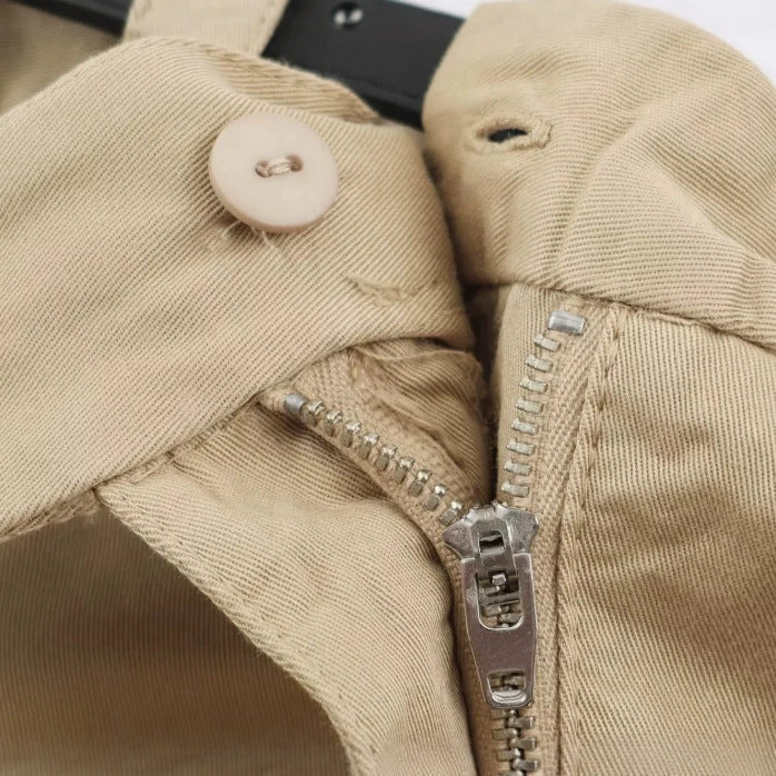Damen Hochtaillierte Culotte‑Shorts mit Bügelfalte und Ziergürtel Drune