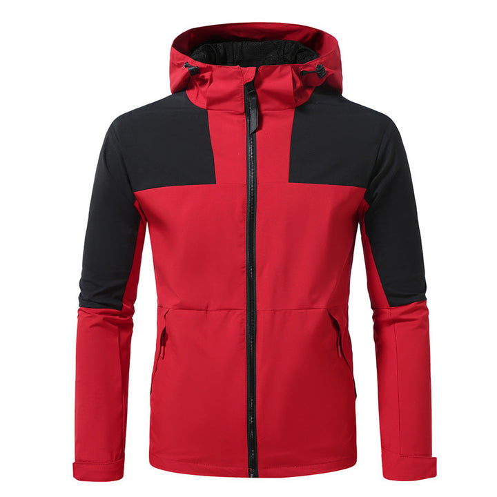 Herren Windbreaker Jacke mit verstellbarem Kapuzenkragen und seitlichen Taschen Drune