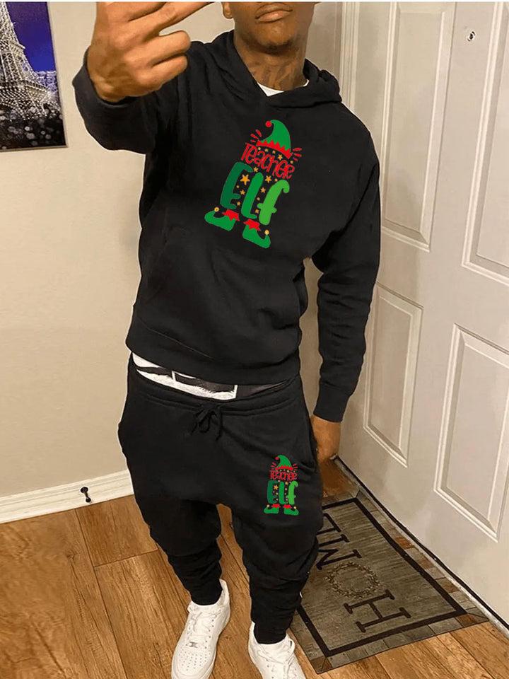 Damen Hoodie und Jogginghose Set mit festlichem Weihnachtsmotiv Drune