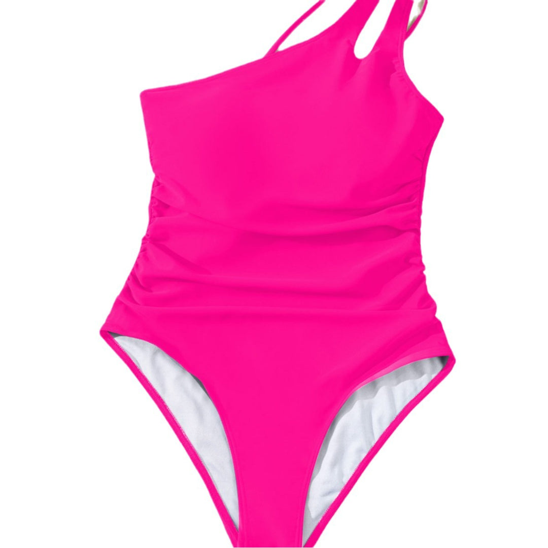 Damen Einseitiger Badeanzug mit elegantem Raffungselement und trendigem Ausschnitt Drune