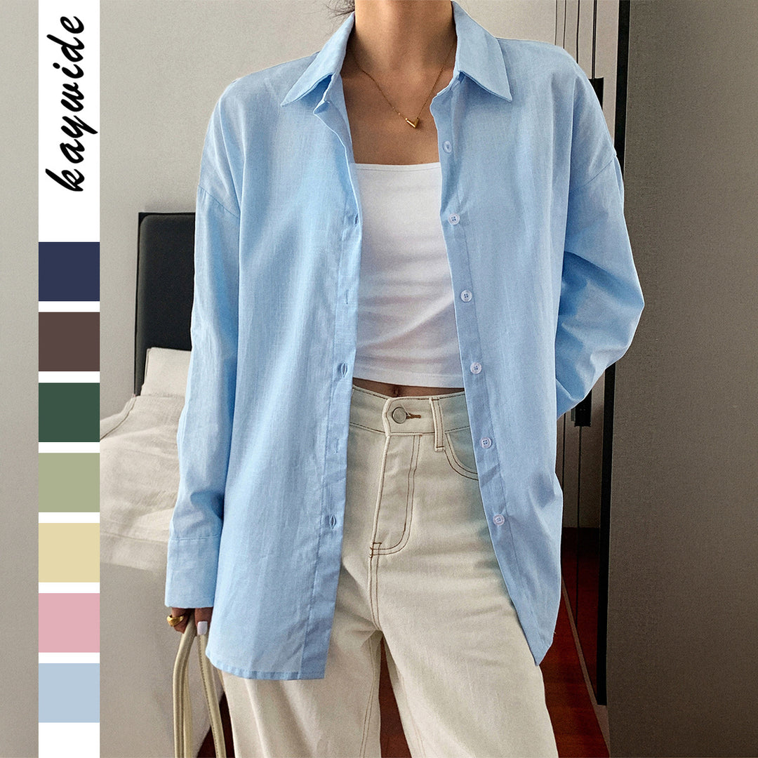 Damen nan zweiteiliges Sommer-Set aus leichtem Oversize-Hemd und ärmellosem Mini-Kleid Drune