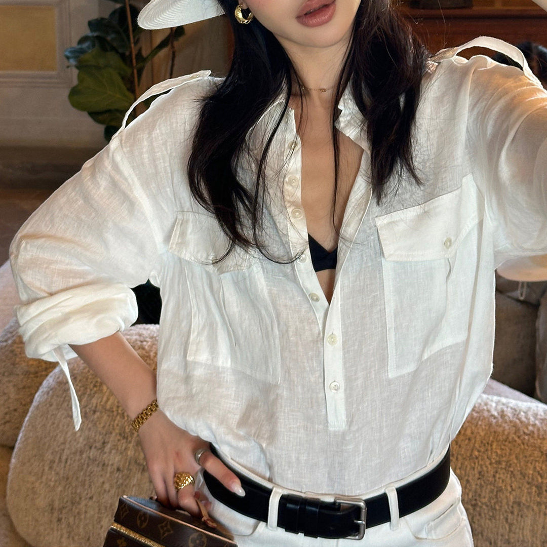 Damen Elegante und lässige Hemdbluse Drune