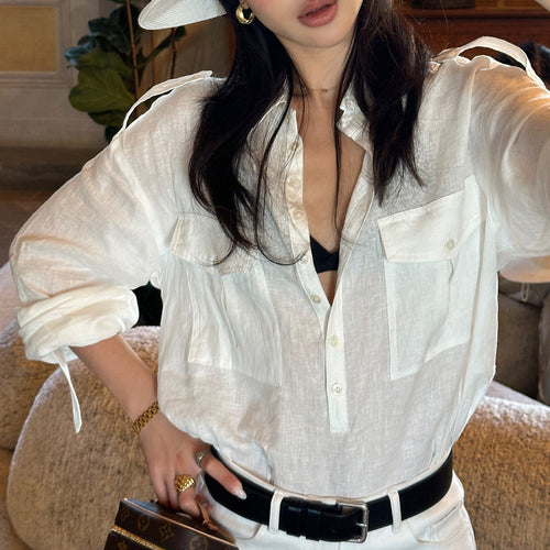 Damen Elegante und lässige Hemdbluse Drune
