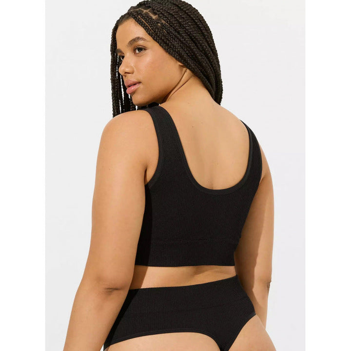 Damen Hochbund Bikini-Set mit strukturierter Oberfläche und modischem Crop-Top Drune
