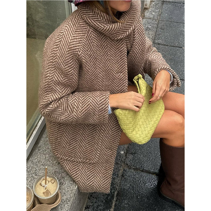 Damen elegante Übergangsjacke mit modernem Kragen und Taschen Drune