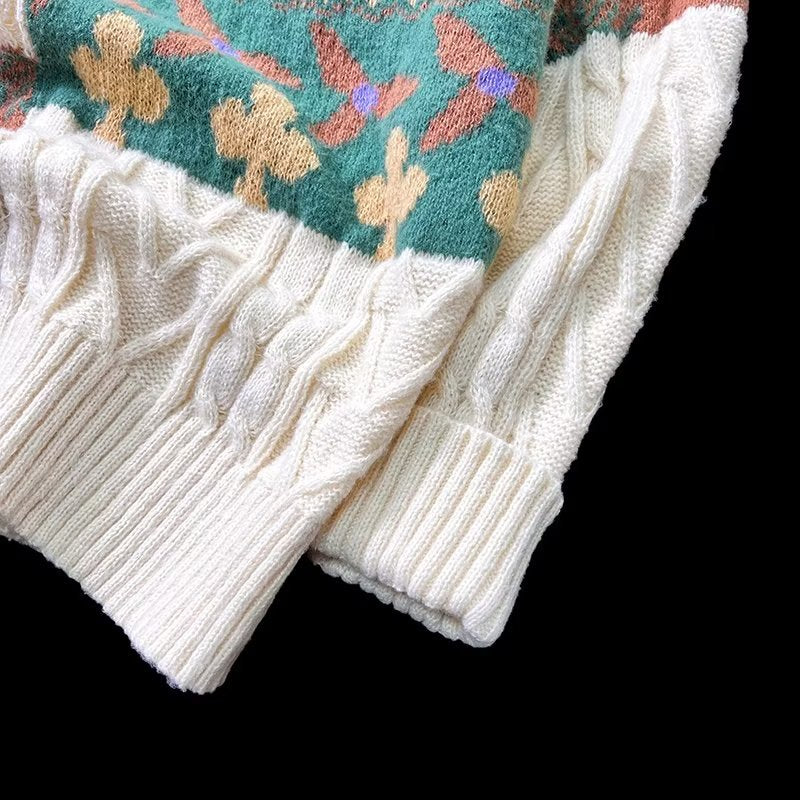 Damen Strickpullover mit modischem Zopfmuster und hohem Kragen Drune