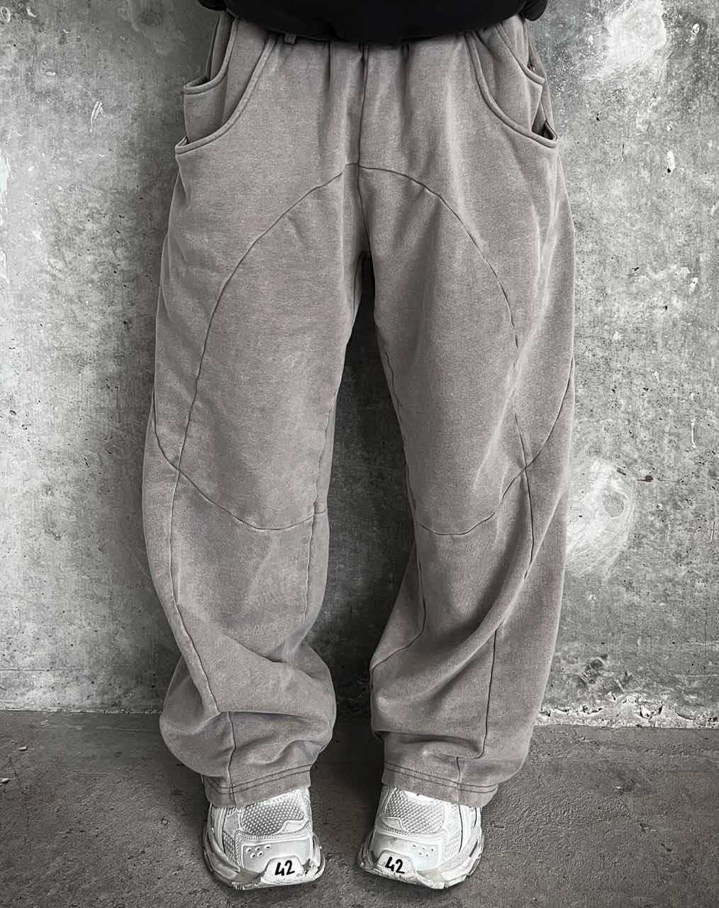 Herren nan Oversize-Freizeitjogger mit geschwungenen Nahtdetails, Kordelzugbund und elastischen Beinabschlüssen Drune