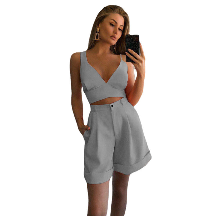 Damen Zweiteiliges Ensemble mit Crop-Top und Shorts Drune
