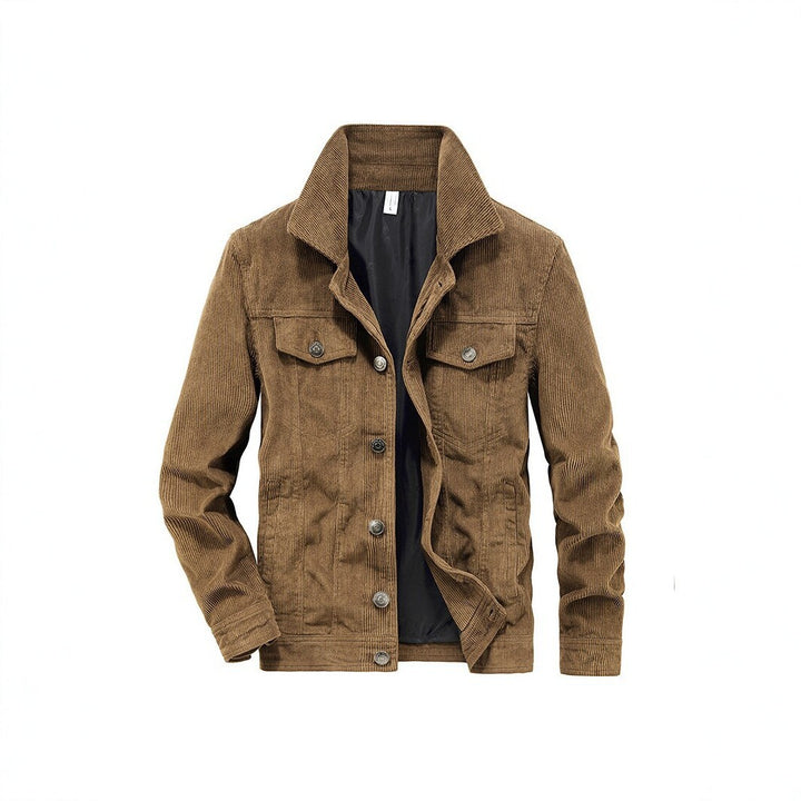 Herren Cordjacke aus Feincord mit Hemdkragen, Brustklappen und gesteppter Innenfütterung Drune