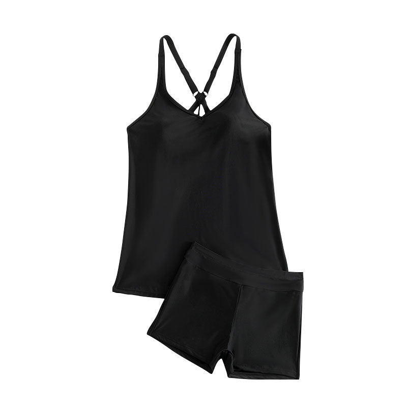 Damen Sportliches Tankini-Set mit verstellbaren Trägern und figurformendem Schnitt Drune