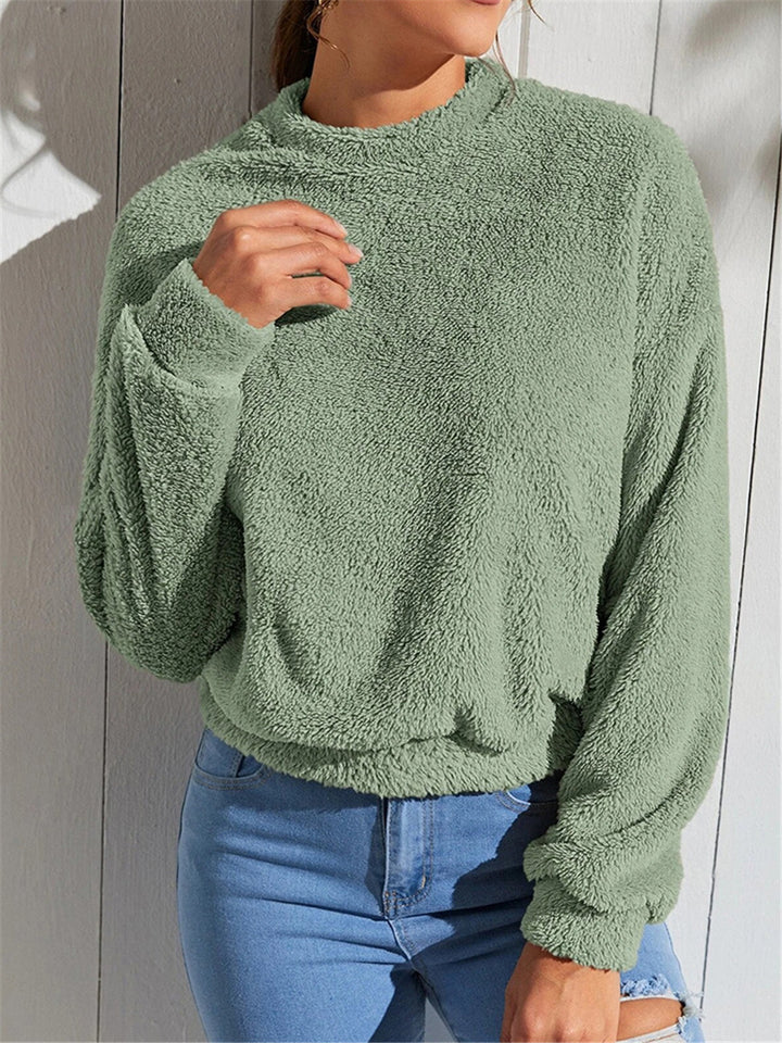 Damen kuscheliges Sweatshirt mit hohem Kragen Drune