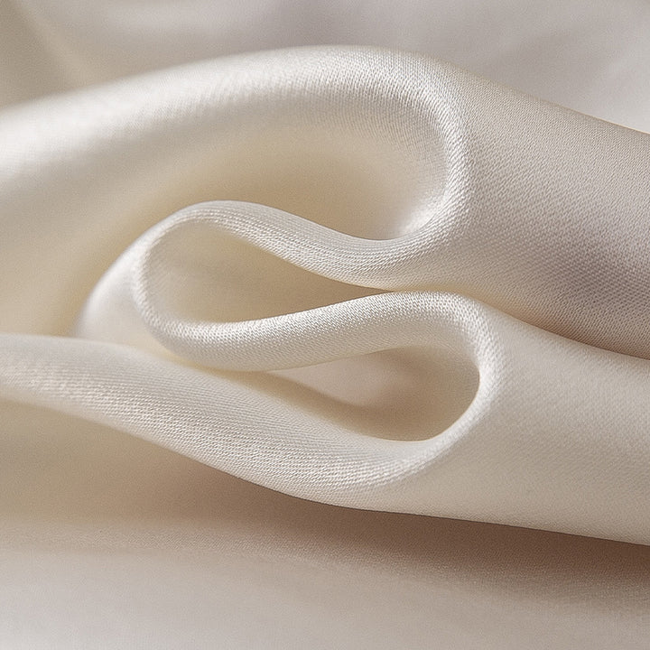 Damen Seiden-Optik Bluse mit Hemdkragen, verdeckter Knopfleiste und verlängertem Manschetten-Detail Drune