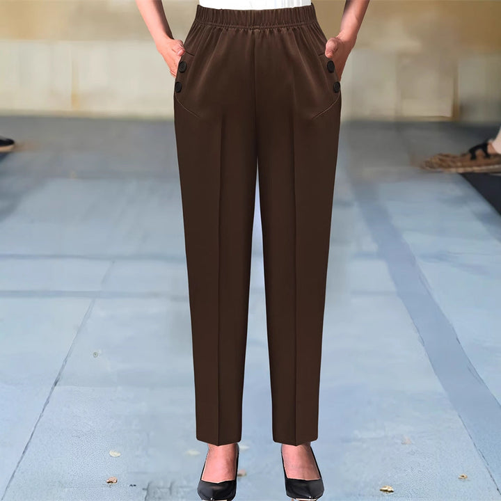 Drune | Elegante Hochtaillierte Hose mit dekorativen Knopfdetails
