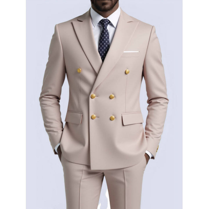 Drune | Smokingjacke Taillierte Passform Doppelreiher Wollmischung Piqué Kragen