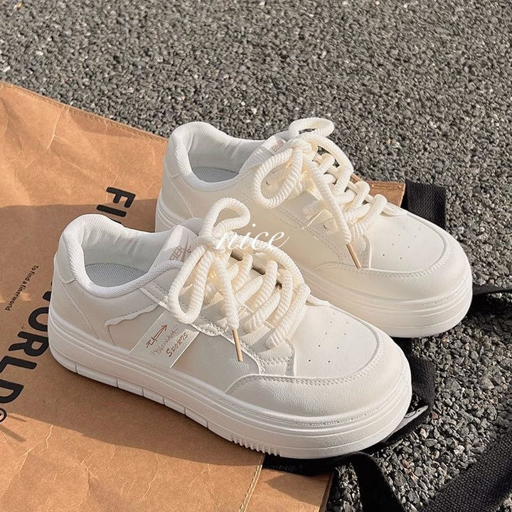Damen Urbane Plateausneaker im Minimalstil mit gepolstertem Komfortkragen Drune