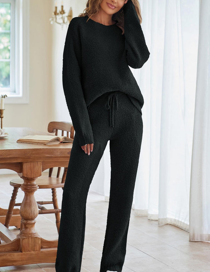 Damen nan kuscheliges Lounge-Set mit Oversize-Pullover und Kordelzughose Drune