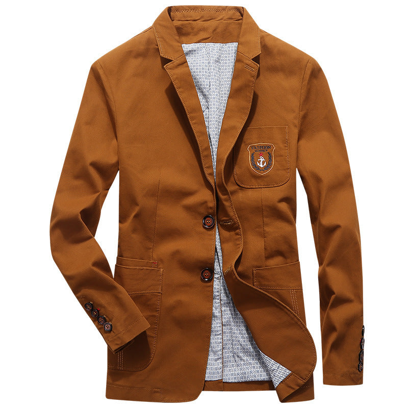 Herren Baumwoll-Canvas Sakko im Casual-Look mit Brustpatch Drune