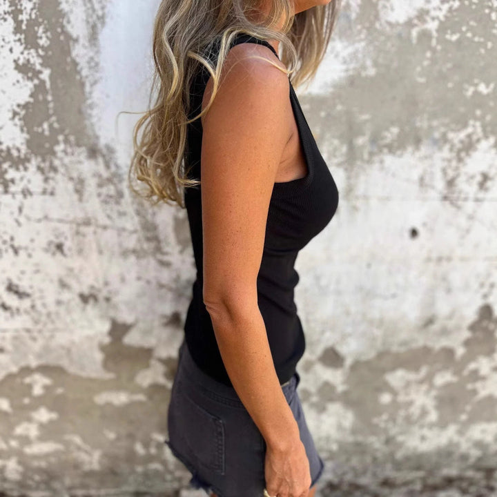 Damen Bequeme Stretch-Top mit breiten Trägern Drune