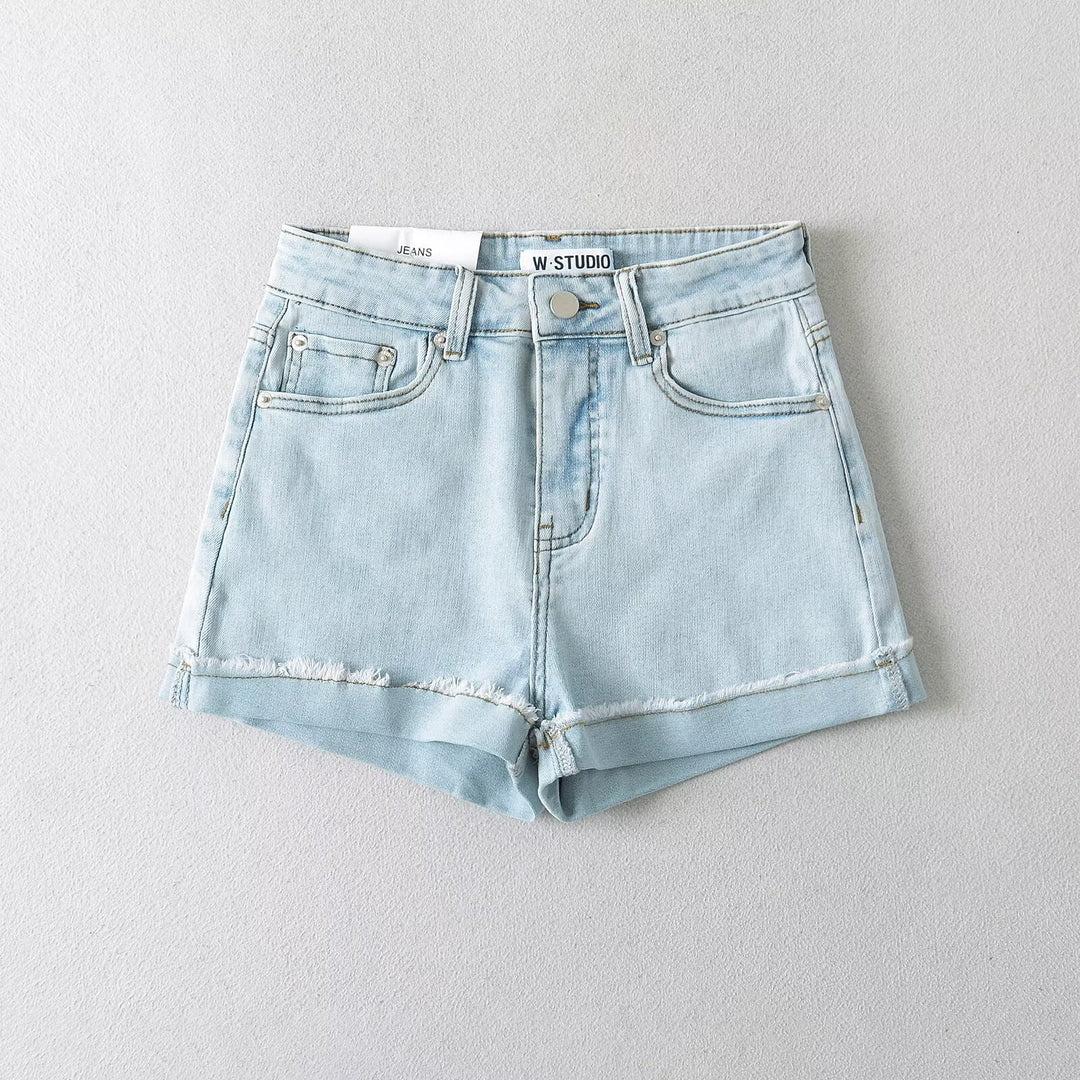 Damen Jeansshorts mit lässigem Schnitt und versäuberten Abschlüssen Drune