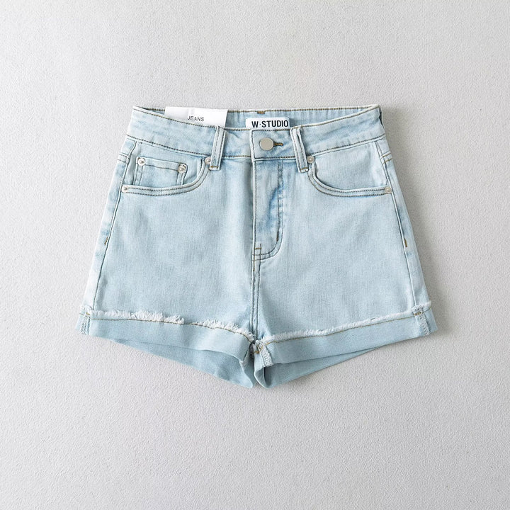 Damen Jeansshorts mit lässigem Schnitt und versäuberten Abschlüssen Drune