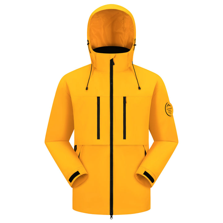 Herren Wasserdichte atmungsaktive Softshell Outdoorjacke mit verstellbarer Kapuze Drune