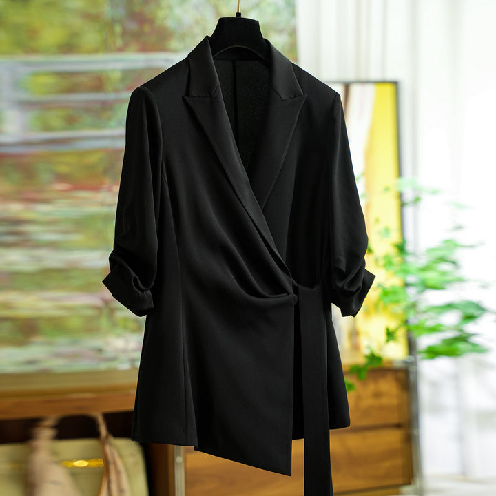 Damen Modische Wickelblazer-Jacke Drune