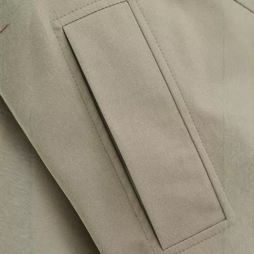 Damen Kurze Boxy-Übergangsjacke mit Kapuze und Hemdkragen Drune