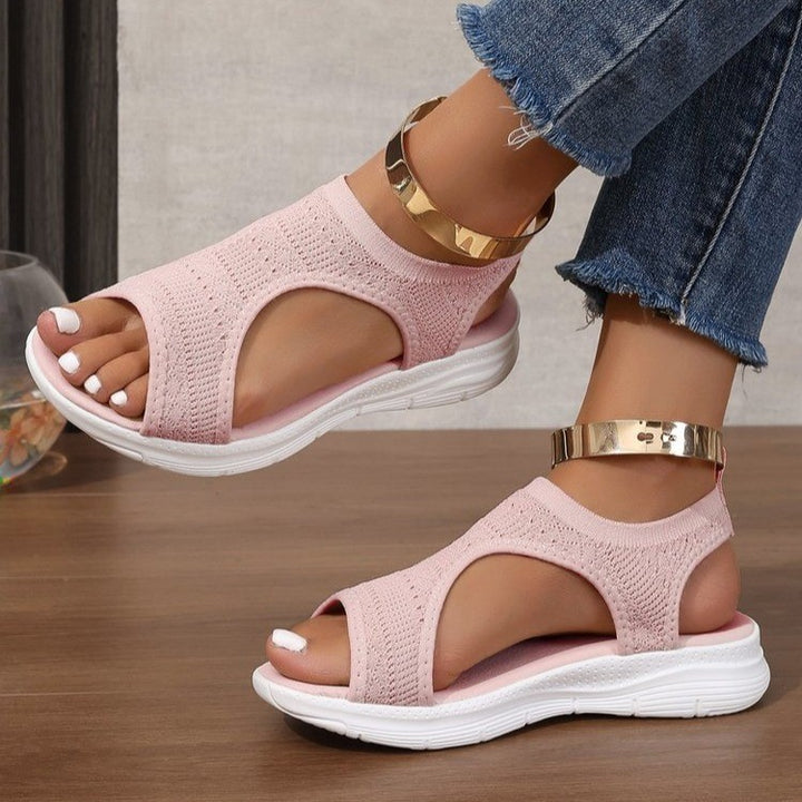 Damen Sportliche Strick-Sandalen mit atmungsaktivem Obermaterial und dämpfender Laufsohle Drune
