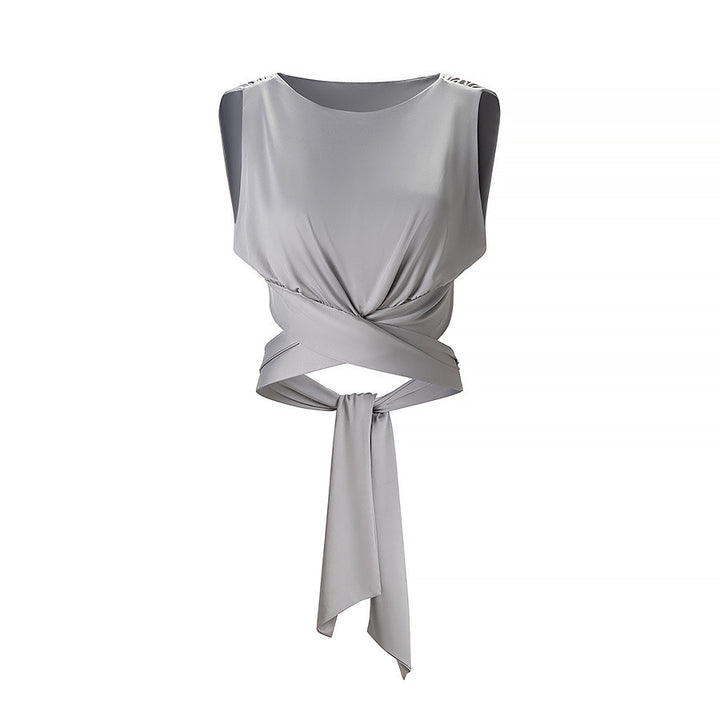 Damen elegantes Wickeloberteil und maxilanger Rock mit Paillettenbund Drune