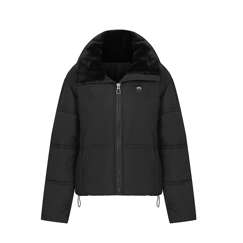 Damen Stylische gefütterte Winterjacke mit abnehmbarem Kragen Drune