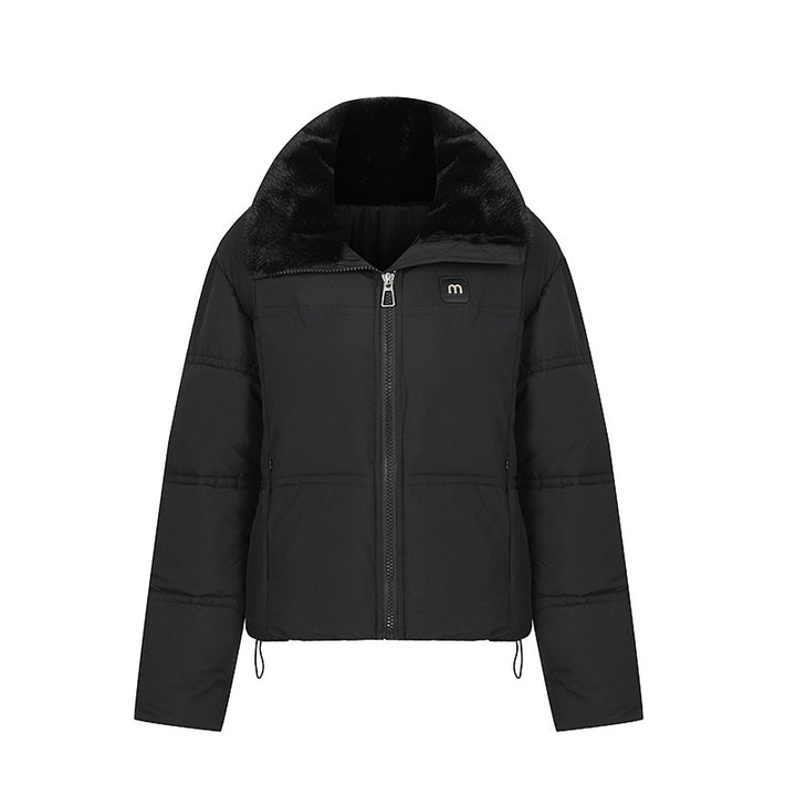 Damen Stylische gefütterte Winterjacke mit abnehmbarem Kragen Drune