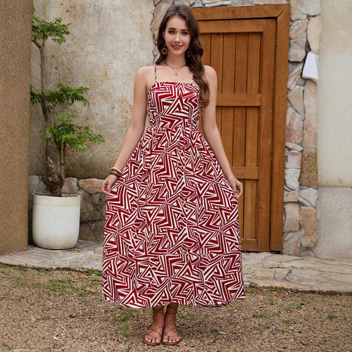 Damen Langes Sommerkleid Drune