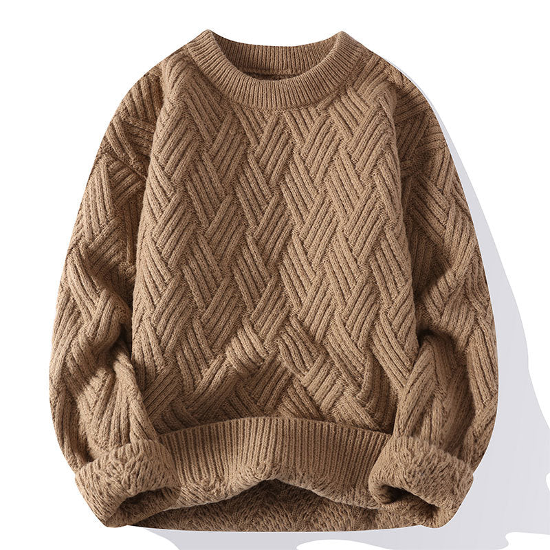 Damen nan grobgestrickter Oversize-Pullover mit Zopfmuster und elastischem Rippbund Drune