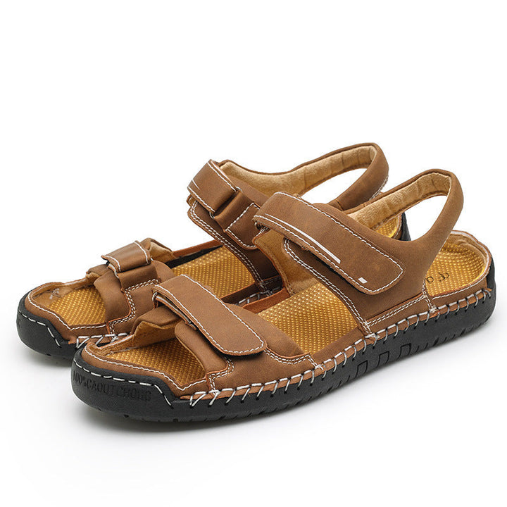 Herren Atmungsaktive Veloursleder-Sandalen mit verstellbarem Riemen Drune