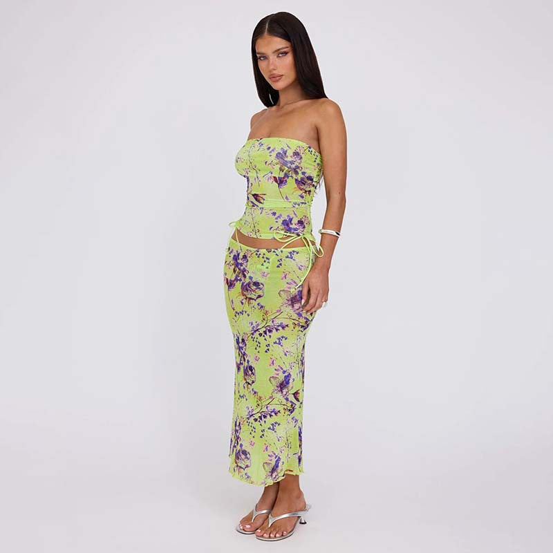 Damen figurbetontes Strandkleid mit Banddetails Drune