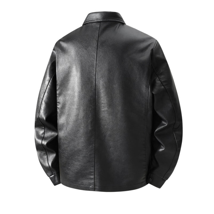 Herren Hochwertige Kunstlederjacke mit klassischem Schnitt Drune