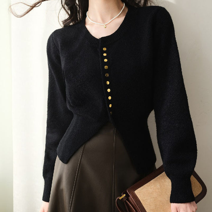 Damen modische Strickjacke mit Knopfdetails und lässigem Schnitt Drune
