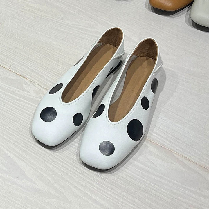 Damen Ballerinas mit modischem Punktedesign und flexibler Sohle Drune