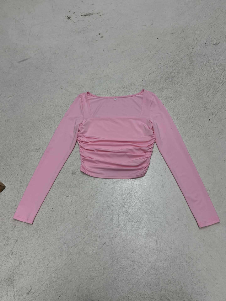 Damen figurbetontes Longsleeve mit Raffungen Drune