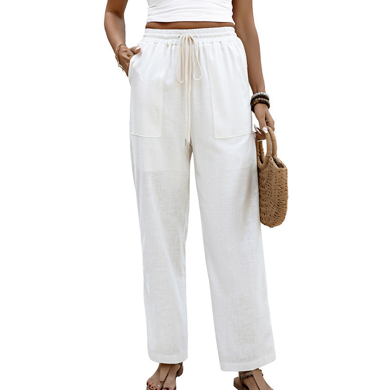 Damen Weite Sommerhose mit elastischem Bund Drune