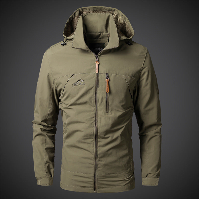 Herren Leichte Outdoor-Jacke mit verstellbarer Kapuze Drune