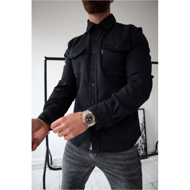 Herren Hemdjacke mit Brusttaschen und taillierter Passform Drune