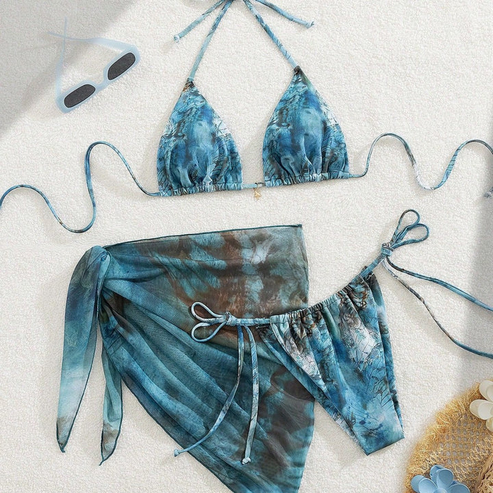 Damen Triangel-Bikini mit floralem Design Drune