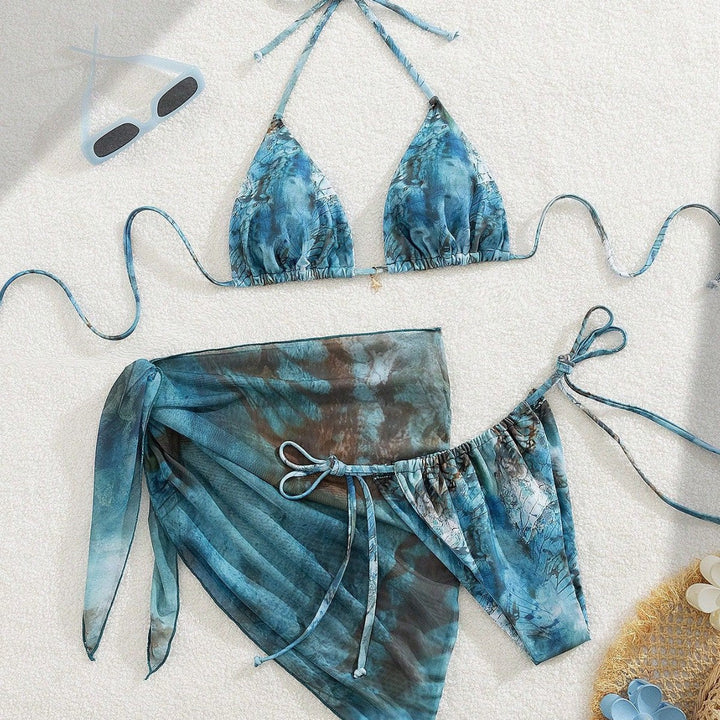 Damen Triangel-Bikini mit floralem Design Drune