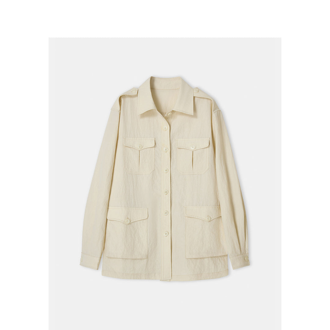 Damen Modische Utility-Jacke mit Taschen Drune