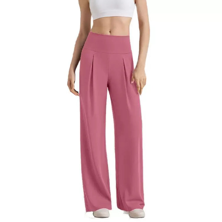 Damen Komfort-Faltenhose mit hohem Bund.